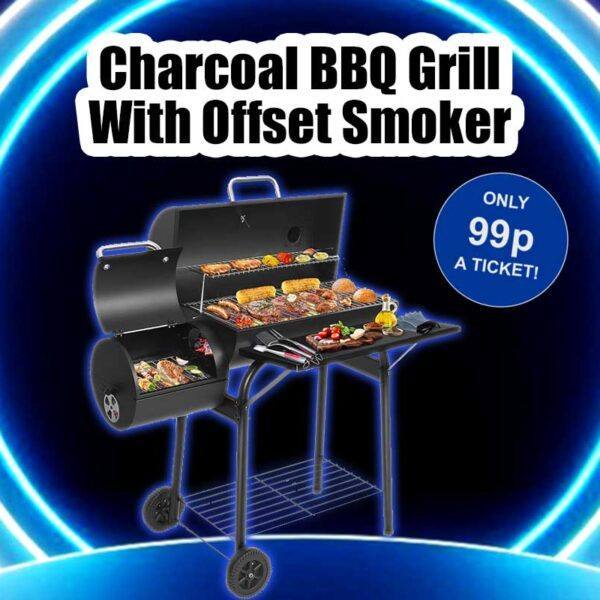 Charcoal BBQ Grill With Offset Smoker
