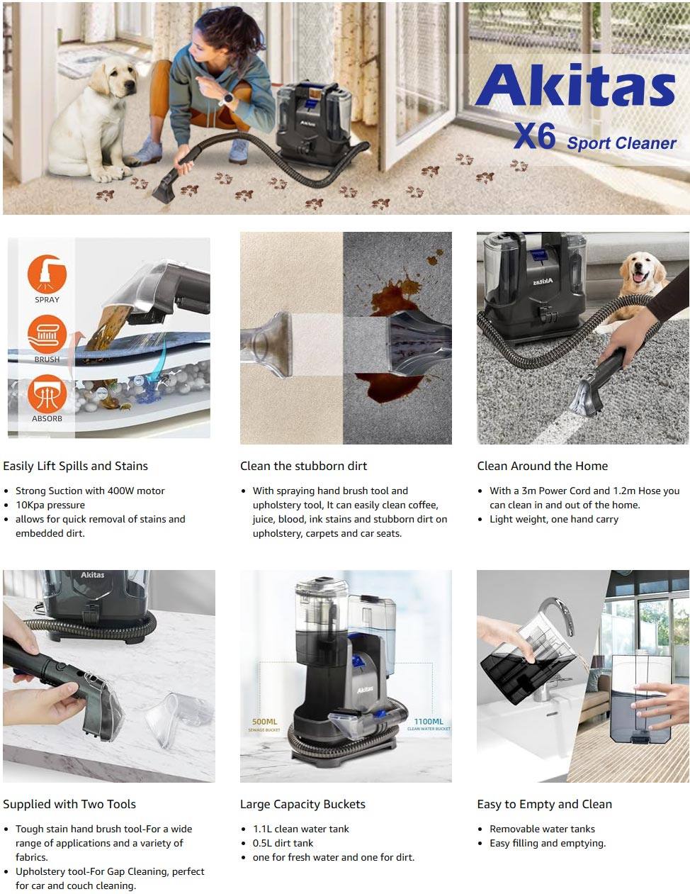 Akitas X6 Spot Cleaner Carpet Washer - Image 2