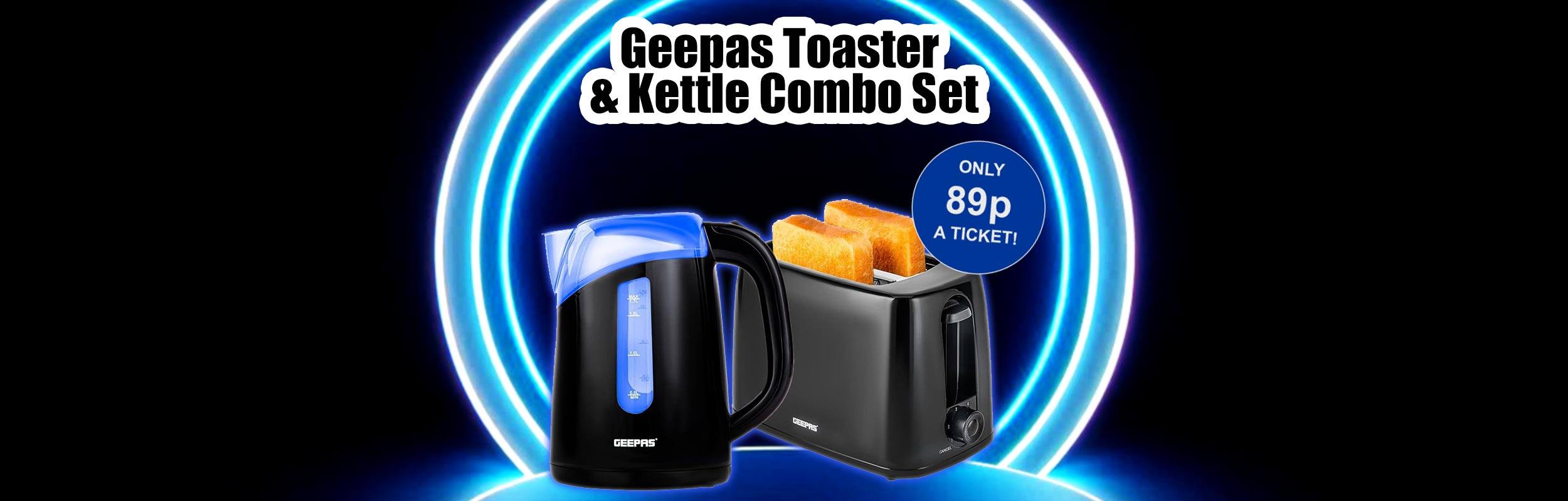 Geepas Toaster & Kettle Combo Set