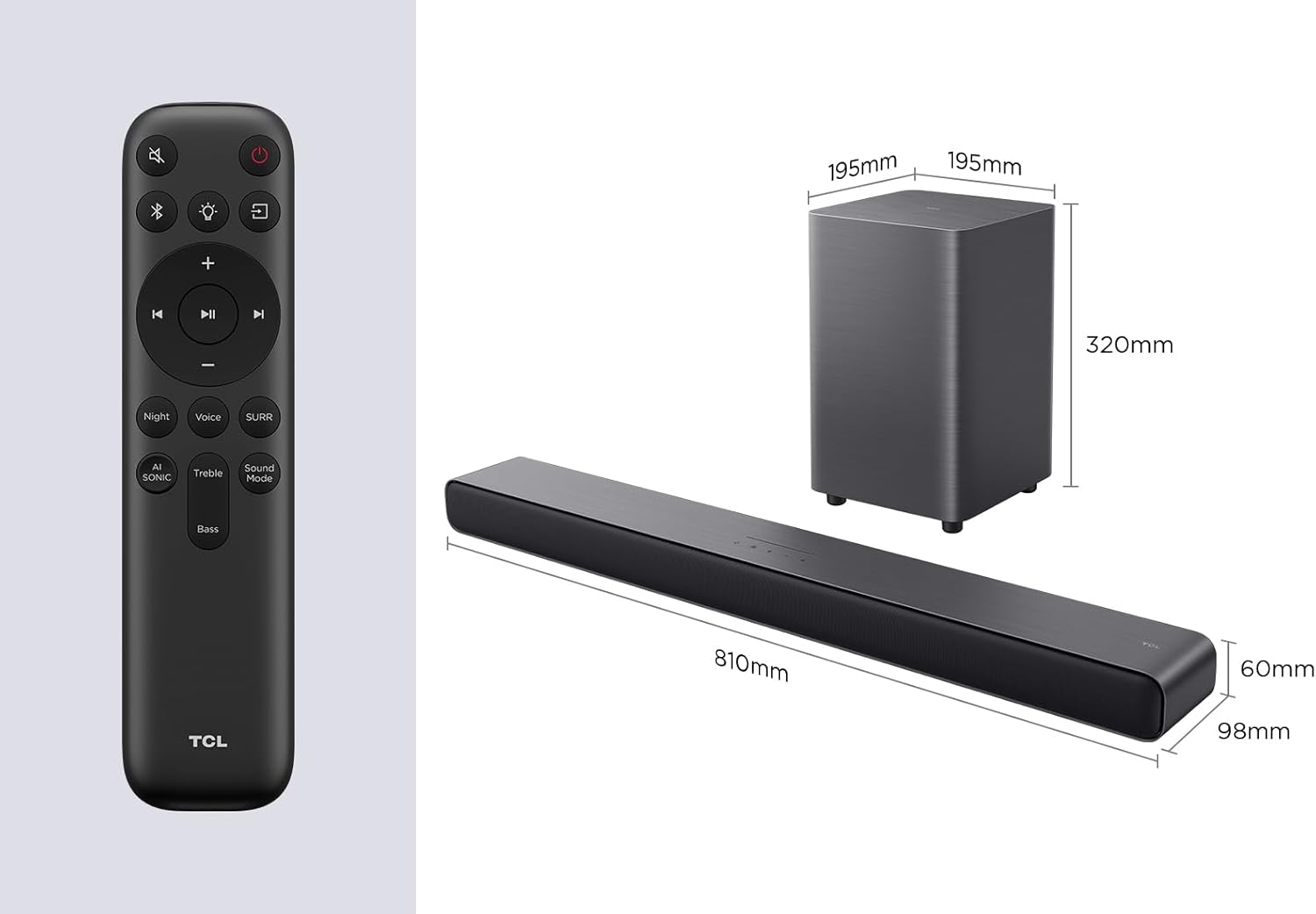 TCL 50" TV Soundbar & Sub - Image 3