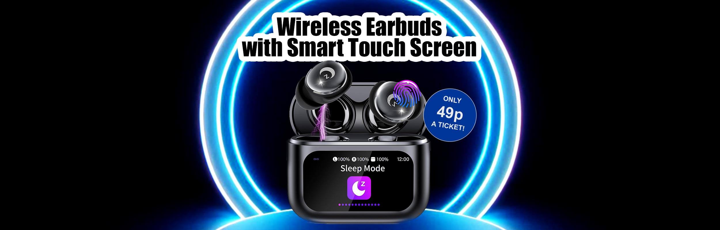 Wireless Earbuds with Smart Touch Screen
