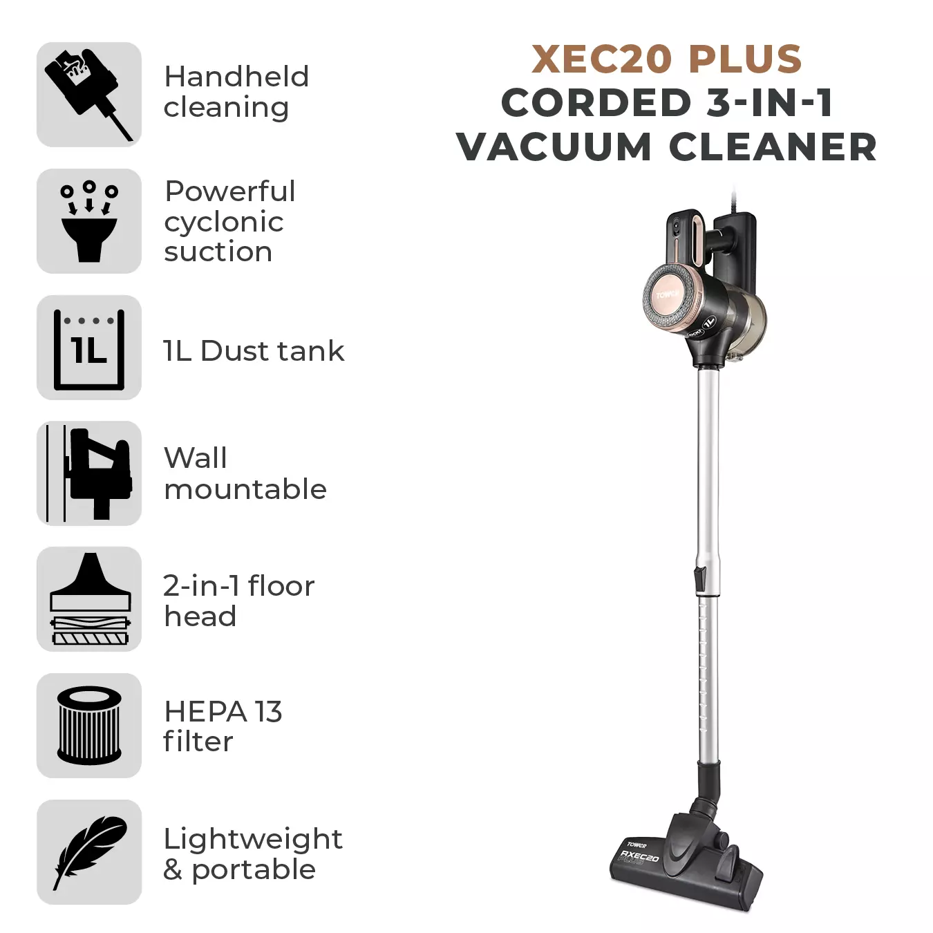 Tower Corded Vacuum Cleaner - Image 2
