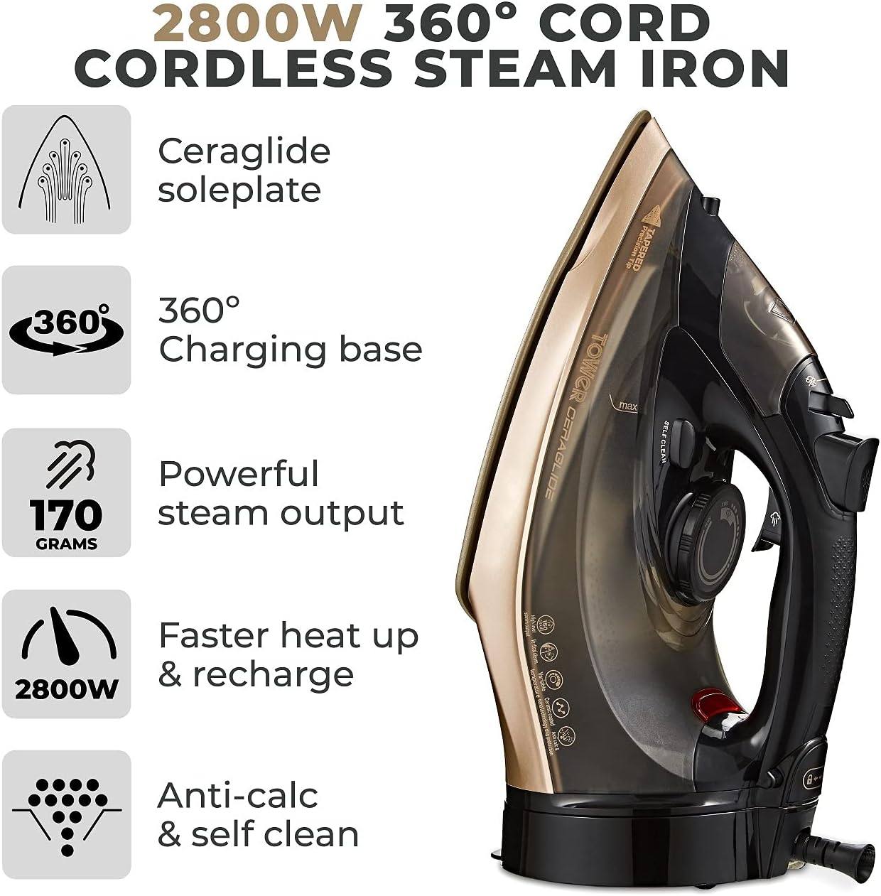 Tower Cordless Steam Iron - Image 2