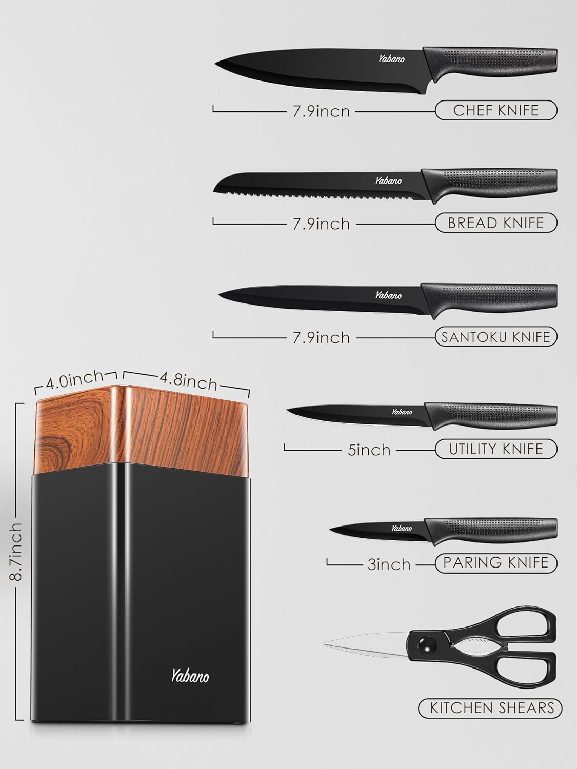 Yabano 7 Piece Kitchen Knife Set - Image 2