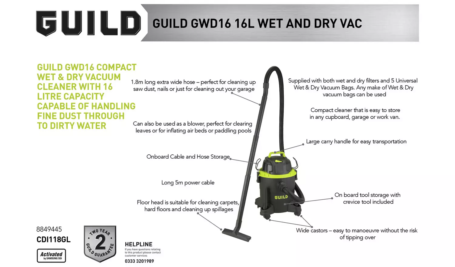 Guild Wet and Dry Vacuum Cleaner - Image 2