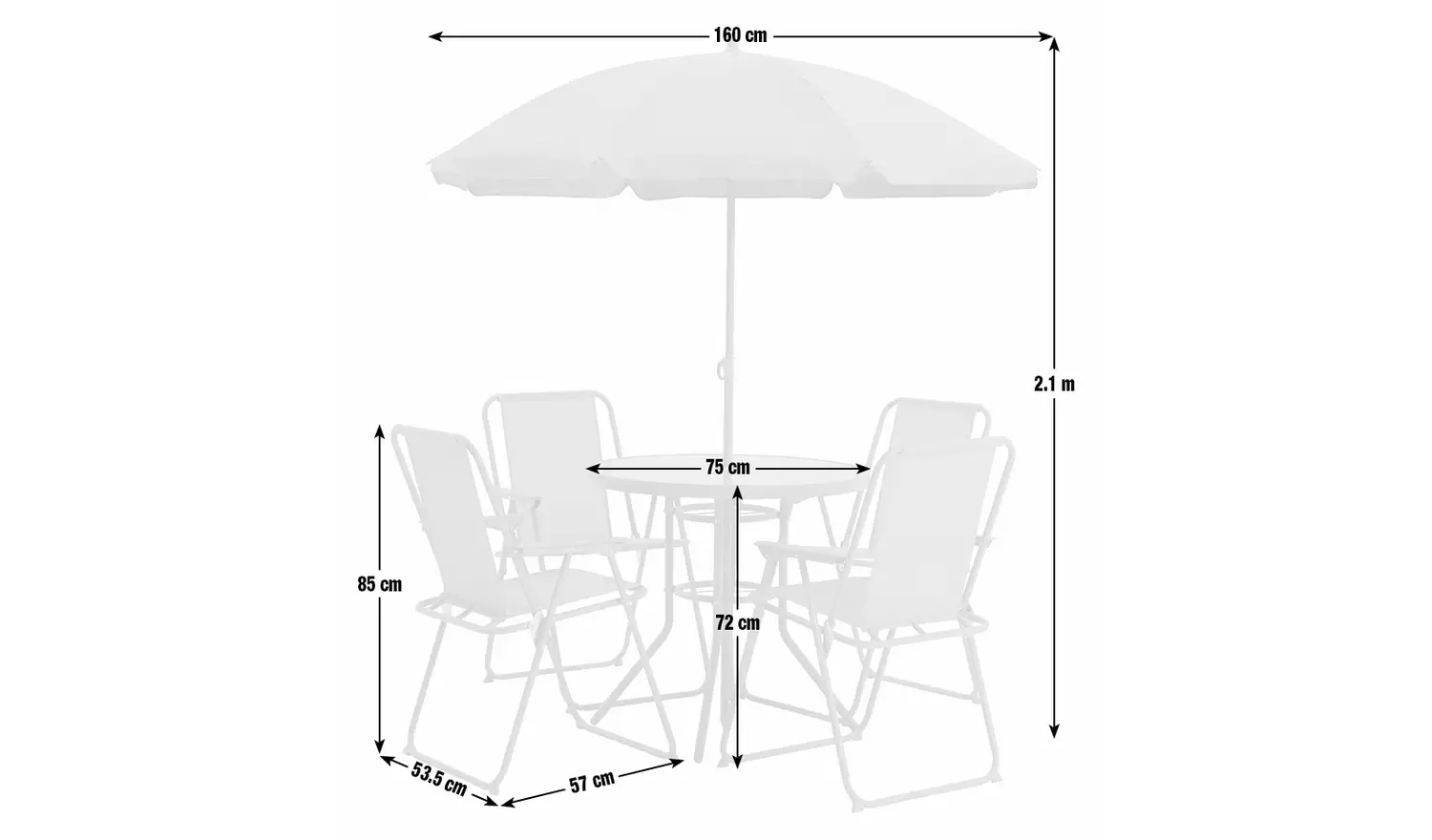 4 Seater Metal Patio Set - Image 2