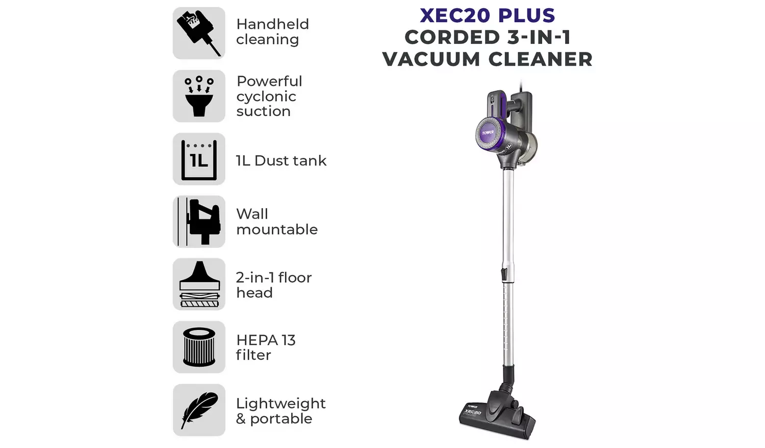 Tower 3-in-1 Corded Vacuum Cleaner - Image 8